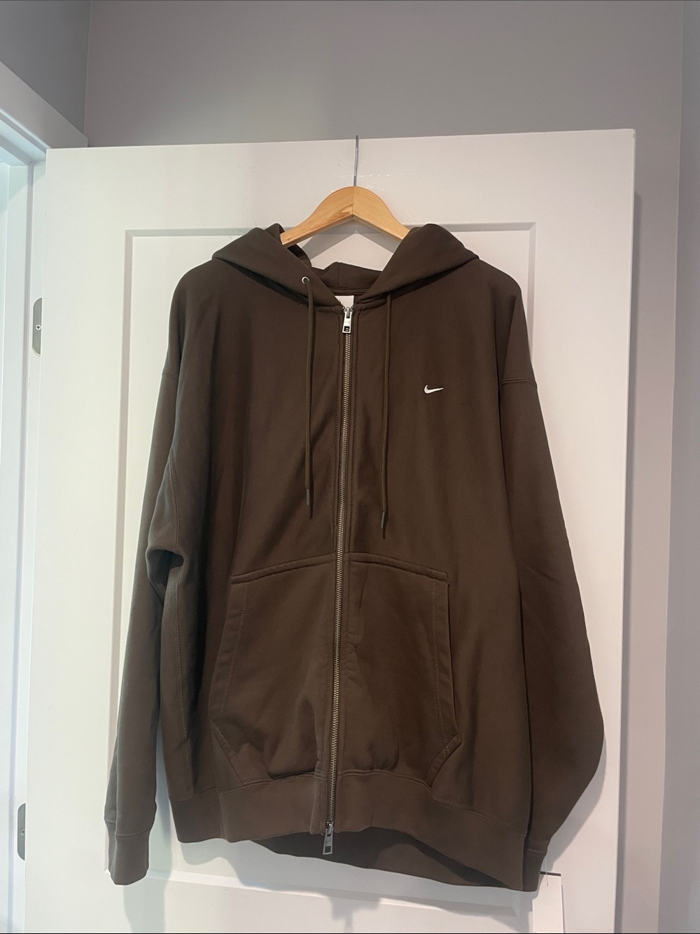 Nike Brown Full-Zip Hooded Sweatshirt Jacket Heavyweight 🚨